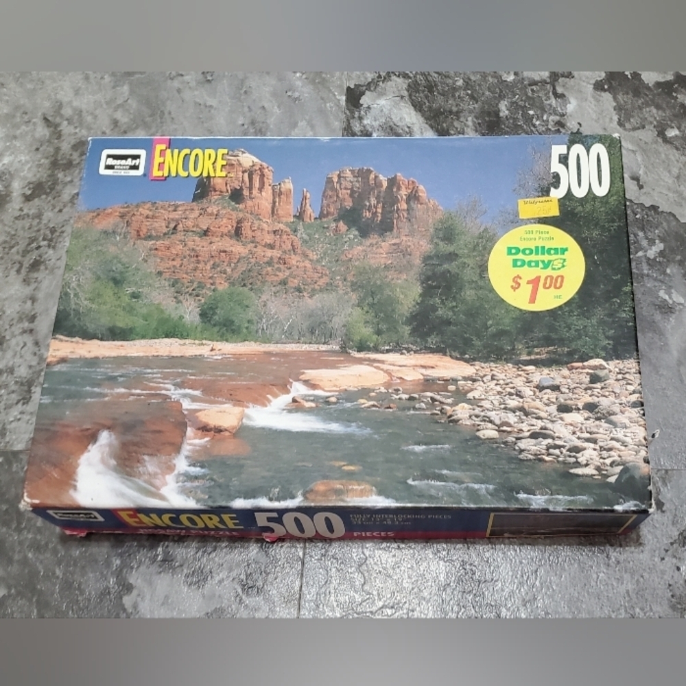 Vintage Rose Art Encore 500 Piece Puzzle Red Rock Crossing AZ